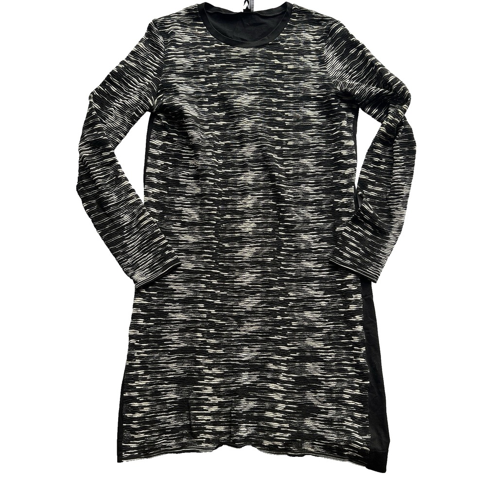 M Missoni Knit Sweater Dress Sz Med Black Black Space Dye Italy Tunic
